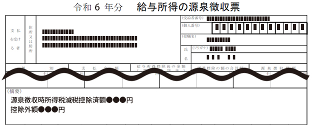 控除外額を源泉徴収票に記載